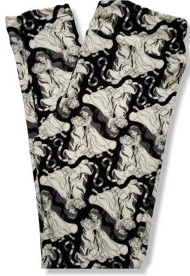 Lularoe Disney Aladdin OS Leggings Princesa Jazmín y Rajá Crema Negro Gris NUEVO Foto 1 de 3
