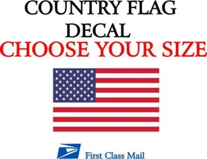 U.S.A. COUNTRY FLAG, STICKER, DECAL, 5 YR VINYL - Picture 1 of 2