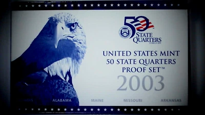 2003-S US Proof State Quarter Mint Set 5 Coins CN CLAD 24soc0403 - Image 1 of 4