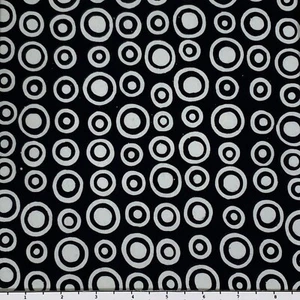 3 Yards of Lunn Fabrics Exclusive Black & White Batik Textile Bagels 100% Cotton - Picture 1 of 1
