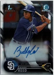 2016 Bowman Chrome Buddy Reed (Padres) 1st Bowman Auto Card No. CDA-BRE - Picture 1 of 2