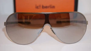 IC Berlin New Sunglasses PANORAMA Shield Bronze Cement Brown Sand Mirrored  - Picture 1 of 12