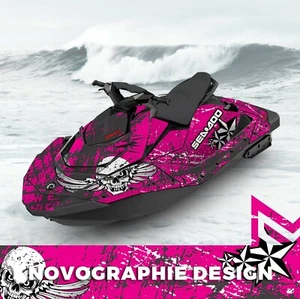 SEADOO SPARK trixx GRAPHIC KIT 2up + 3up Jet Ski SEA DOO Decal Vinyl DARK WATER - Picture 1 of 2