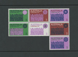 Australia Scott # 508 VF OG MNH NH Block of 7 Stamps Cat $45 - Picture 1 of 2