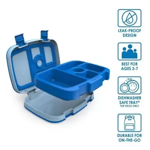 Leak-Proof 5-Compartment Bento-Style Lunch Box Kids Sandwiches Fruits Veggies - Picture 1 of 5