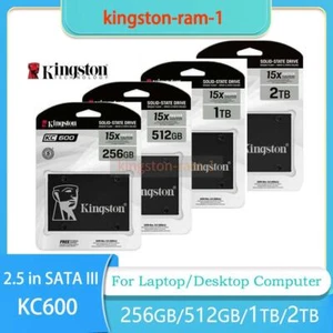 Kingston 2.5" SSD KC600 256GB 512GB 1TB 2TB Nueva Unidad de Estado Sólido para Laptop Lote - Imagen 1 de 16