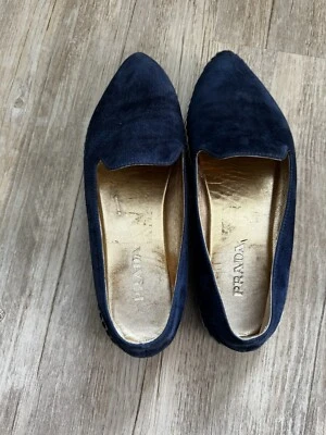 PRADA ALPARGATAS MOCASINES PLANOS CUERO GAMUZA AZUL TALLA EU 38 US 8 Foto 1 de 4