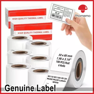 Square Thermal Sticker Labels Self-Adhesive Tag Paper for Phomemo M110 Printer - Picture 1 of 99