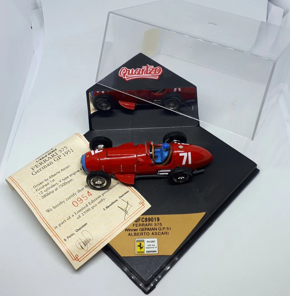 FERRARI 375 GERMAN G.P.51 ALBERTO ASCARI QFC99019 QUARTZO SCALA 1:43 - Immagine 1 di 1