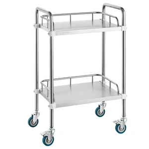 VEVOR Lab Rolling Cart 2-Layer Stainless Steel Medical Dental Lab Serving Cart - Picture 1 of 12