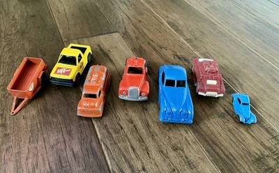 Lot of 7 Vintage Tootsie Toy Vehicles #24 Truck U Haul Jaguar XK Water Truck   - Image 1 of 4