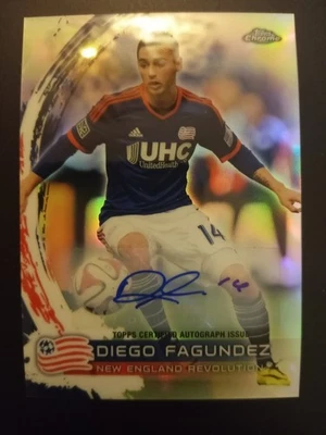 2014 Topps Chrome MLS #48 Diego Fagundez Base Auto New England Revolution - Image 1 of 2