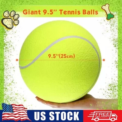 9.5" Big Tennis Ball for Dogs Inflatable Giant Tennis Balls Large Pet Toys Ball - Image 1 of 4