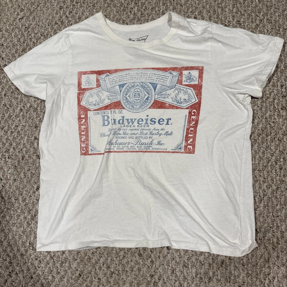 Camiseta Budweiser Cerveza Retro Desteñida XL Foto 1 de 3