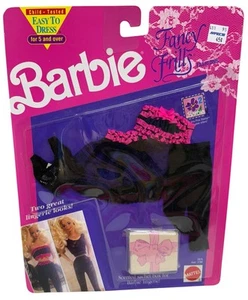 Vintage NIB 1991 Barbie Fancy Frills Pink & Black Lingerie Fashion Set #2975 - Picture 1 of 6