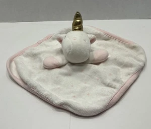 Cloud Island White Pink Unicorn Washcloth Lovey Security Baby Toy - Picture 1 of 11