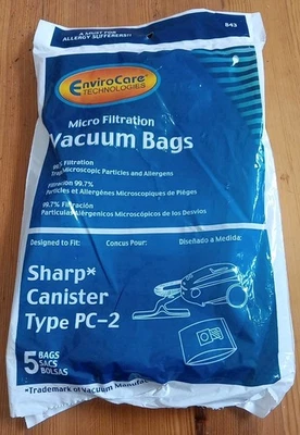 4 Piece Sharp Canister Vacuum Bags Type PC-2 by Envirocare Micro Filtration - Image 1 of 3