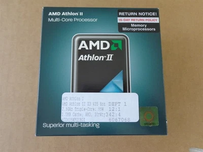 Nuevo CPU PROCESADOR AMD ATHLON II X3 435 ADX435WFGIBOX ADX435WFK32GI 2,9 GHz Nuevo en caja Foto 1 de 4