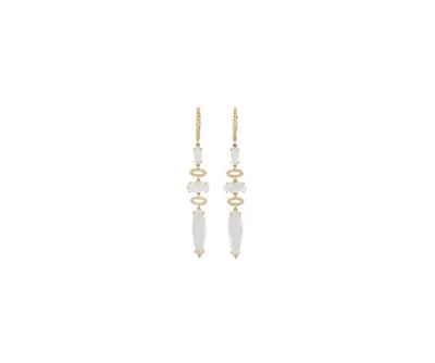 New Doves by Doron Paloma White Topaz and 0.16ctw Diamond Dangle Earrings in 14K - Image 1 of 3