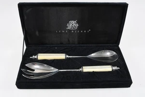 N90D49- Lene Bjerre Salatbesteck mit Horngriff in Box - Picture 1 of 12