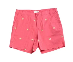 CARIBBEAN JOE Womens Size 10 Pink Nautical Starfish Print Cotton Blend Shorts - Picture 1 of 4
