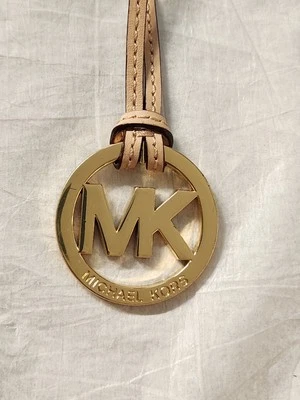 Michael Kors MK Cartera Oro Llave Monedero Bolso Llavero Dije Beige Correa 2"  Foto 1 de 4