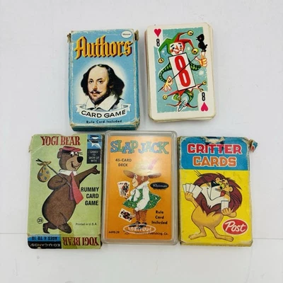 Juegos de cartas de colección Slap Jack Crazy 8s Yogi Bear Rummy Critter cartas autores Foto 1 de 4