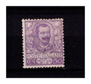 1901 REGNO FLOREALE 50 CENT. LINGUELLATO BEN CENTRATO CERTIFICATO - Foto 1 di 3