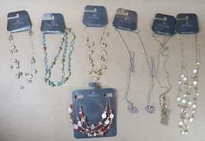 Lot 7 Long Chain Statement Necklaces Fashion Nickel Free beaded, metal New - Picture 1 of 20