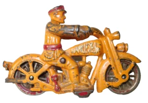 HARLEY Jr DAVIDSON 1930's antique cast iron HUBLEY motorcycle vintage police TOY - Picture 1 of 16