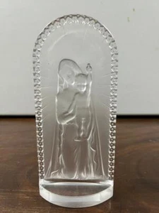 Lalique Madonna and Child Crystal Plaque 7 1/2"H Art Glass France Nice! - Picture 1 of 1