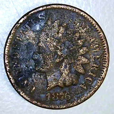 1876 US Indian Small Cent - Tough Date - No Reserve       (LE06) Cover
