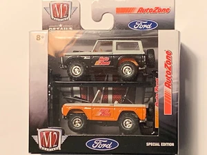 M2 Machines—Auto Zone Exclusive Auto-Lift 2 Pack Ford Bronco—Mint In Box - Picture 1 of 6