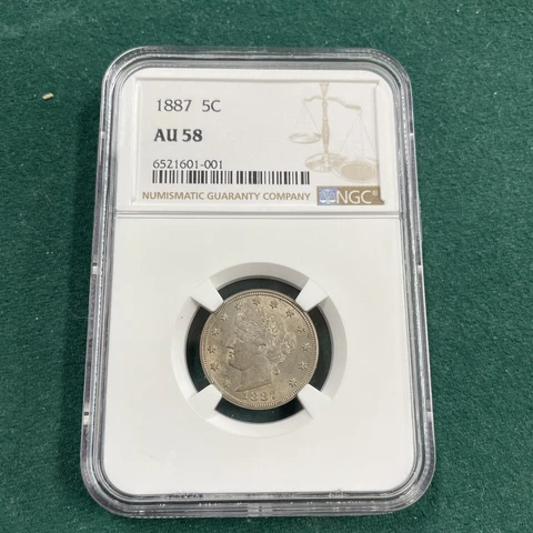 1887 Liberty V Nickel NGC AU 58 Cover