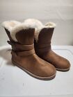 Airwalk Womens Size USA 7.5 Brown Suede Faux Fur Lined Boots Shoes 