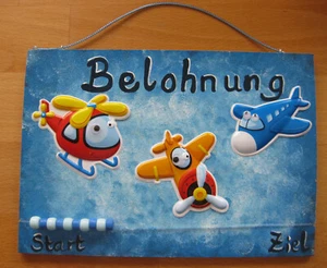 Belohnungstafel "Fliegende Freunde" Belohnungs-Perlen Flugzeug Hubschrauber - Bild 1 von 7