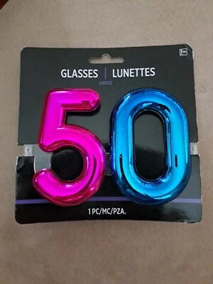 NUMBER 50 Birthday Party Celebration Glasses. New - Image 1 of 3