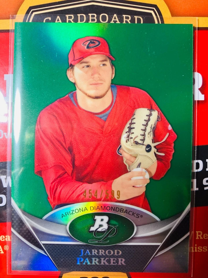 V19 JARROD PARKER DBACKS RC 2011 BOWMAN PLATINUM #BPP56 - REFRACTOR VERDE #d/599 Foto 1 de 2