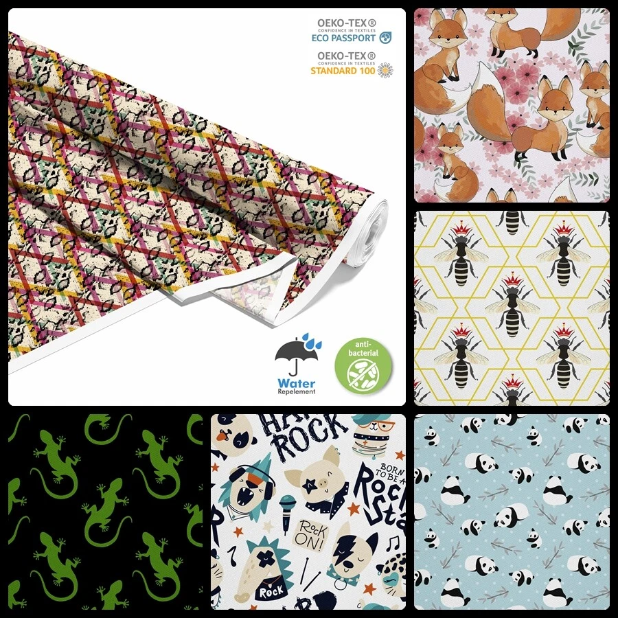 OXFORD Bedruckt Polyester Stoff Wasserdicht Meterware Outdoorstoff - Tiere - Bild 1 von 4