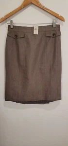 Ann Taylor Pencil Skirt Womens Size 4 Brown Career NWT - Picture 1 of 5