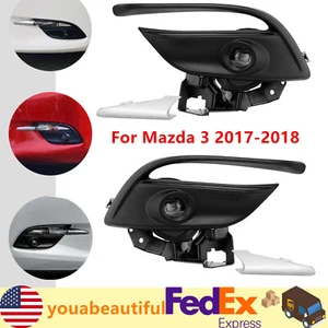 For 2017 2018 Mazda 3 LED LH RH Bumper Fog Lights Pair Front Lamp Left Right - Picture 1 of 12