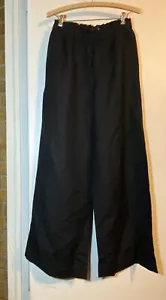NWT Ann Taylor Women Pulling Palazzo Pants Size Small Linen Rayon Blend Black - Picture 1 of 3