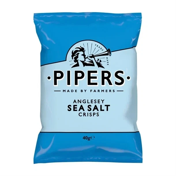 Pipers Crisps Anglesey SEA SALT 24 x 40g full box NEW STOCK - Image 1 of 1