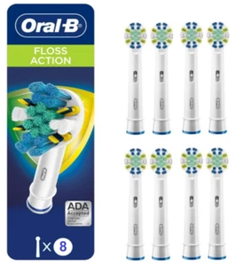 Oral-B Genuine 8 pack FlossAction Electric Toothbrush Brush Heads Replacement - Picture 1 of 8