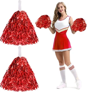 Cheerleader Pompons, 2 Stück Metal Foil Cheerleading Pompons, Cheerleader Pompon - Bild 1 von 8