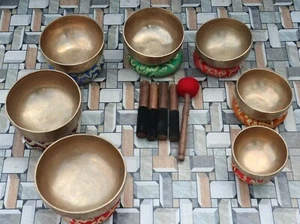 5 to 10 inches Singing bowl set, singing bowls handmade in Nepal, home & living. - Picture 1 of 8