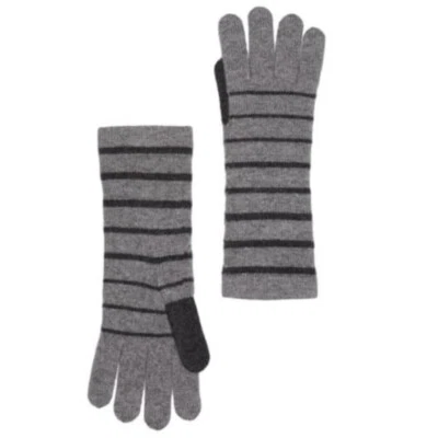 NWT Quinn Grey Striped Cashmere Tech Gloves - Image 1 of 4
