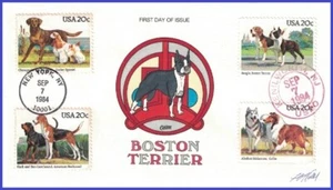 USA8 #2098-01 U/A COLLINS HAND PAINTED FDC Combo4 Dogs - Picture 1 of 1
