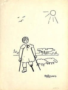 HUMOUR / DESSIN ORIGINAL DE PRESSE / BÉJONO / BERGER LANDAIS SANS ÉCHASSES - Picture 1 of 1