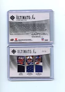 TOM BRADY PEYTON MANNING ELI MANNING 2009 ULTIMATE SIX JERSEY - Picture 1 of 2